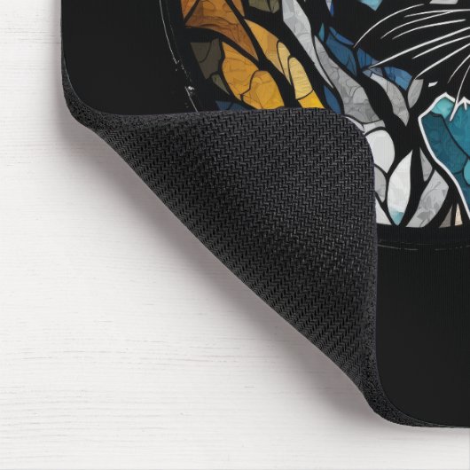 タイガー動物ポートレートステンドグラス野生生物フリー マウスパッド (コーナー)