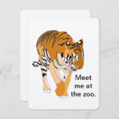 タイガー動物園のバースデーパーティ招待状 招待状 (正面/裏面)