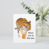 タイガー動物園のバースデーパーティ招待状 招待状 (スタンド正面)