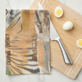 タイガー国際的デー、7月29日、タイポグラフィアート キッチンタオル (四つ折り)