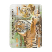 タイガー国際的デー、7月29日、タイポグラフィアート マグネット (縦)