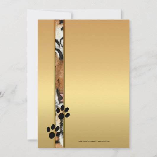 タイガー大きな猫ズズズーまたはサファリ結婚式招待状 招待状 (裏面)