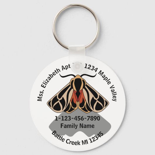 タイガー失ったモスファミリーホームアドレス キーホルダー (正面)