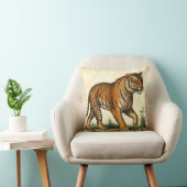 タイガー威厳のある中世イラストレーション クッション (椅子)