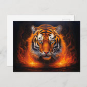 タイガー威厳のある中国の〔占星術の〕十二宮図アーティストエアブラシ ポストカード (正面/裏面)