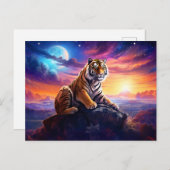 タイガー威厳のある中国の〔占星術の〕十二宮図業 ポストカード (正面/裏面)