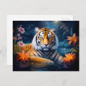 タイガー威厳のある中国の〔占星術の〕十二宮図業 ポストカード (正面/裏面)