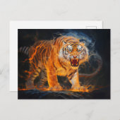 タイガー威厳のある中国の〔占星術の〕十二宮図業 ポストカード (正面/裏面)