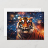 タイガー威厳のある中国の〔占星術の〕十二宮図業 ポストカード (正面/裏面)