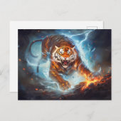 タイガー威厳のある中国の〔占星術の〕十二宮図業 ポストカード (正面/裏面)