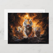 タイガー威厳のある中国の〔占星術の〕十二宮図業 ポストカード (正面/裏面)
