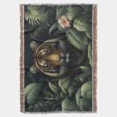 タイガー威厳のある織り毛布とタペストリー スローブランケット (正面縦)