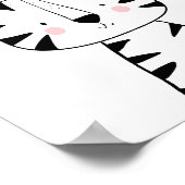 タイガー子供部屋プリント白黒モダン動物園 ポスター (角)