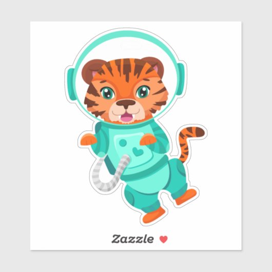 タイガー宇宙宇宙飛行士飛んでいるinオープン宇宙 シール (シート)