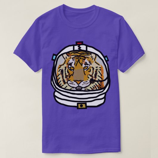 タイガー宇宙飛行士おもしろいの動物宇宙 Tシャツ (デザイン正面)