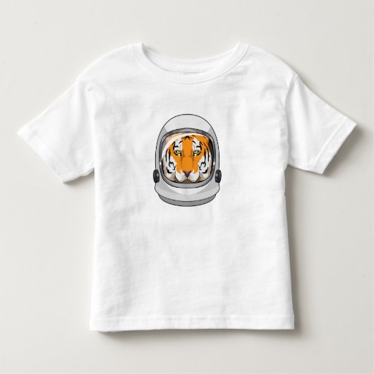 タイガー宇宙飛行士とヘルメット トドラーTシャツ (正面)