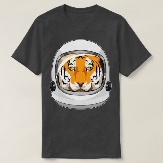タイガー宇宙飛行士とヘルメット Tシャツ (デザイン正面)