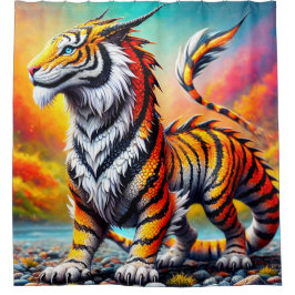 タイガー恐竜 シャワーカーテン