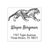 タイガー愛好家のための差出人住所スタンプ ラバースタンプ (インプリント)