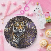 タイガー抽象芸術アート ペーパープレート (パーティー)