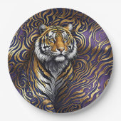 タイガー抽象芸術アート ペーパープレート (正面)