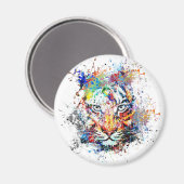 タイガー抽象芸術絵画アート マグネット (正面/裏面)