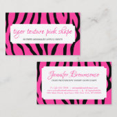 タイガー振りかけるテクスチャピンクのシェイプフレーム 名刺 (正面/裏面)