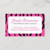 タイガー振りかけるテクスチャピンクのシェイプフレーム 名刺 (裏面)