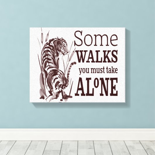 タイガー日本のアートスタイルやる気を起こさせる引用文 キャンバスプリント (インサイチュ (ウッドフロア))