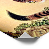 タイガー日本のウッドブロックアート浮世絵 ポスター (角)