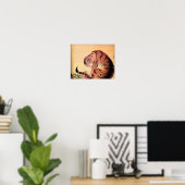 タイガー日本のウッドブロックアート浮世絵 ポスター (ホームオフィス)