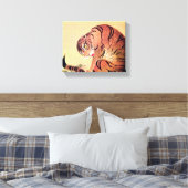 タイガー日本のウッドブロックヴィンテージアート浮世絵 キャンバスプリント (インサイチュ (寝室))