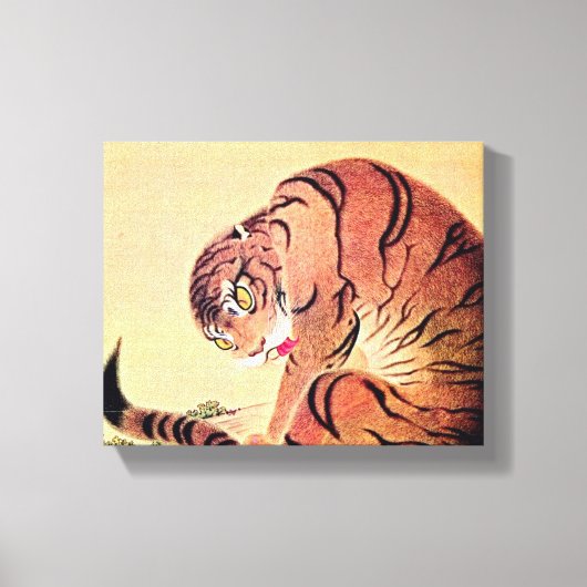 タイガー日本のウッドブロックヴィンテージアート浮世絵 キャンバスプリント (正面)