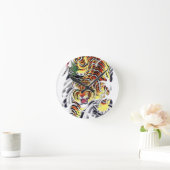 タイガー日本のタトゥーデザイン ラウンド壁時計 (ホーム)