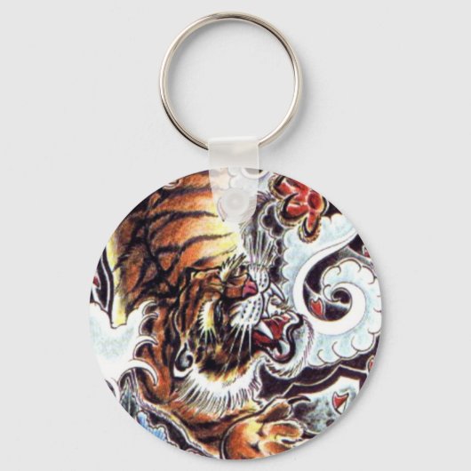 タイガー日本のタトゥー キーホルダー (正面)
