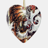 タイガー日本のタトゥー セラミックオーナメント (右)
