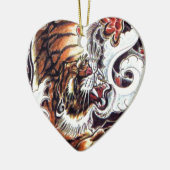 タイガー日本のタトゥー セラミックオーナメント (左)