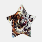 タイガー日本のタトゥー セラミックオーナメント (右)