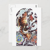 タイガー日本のタトゥー ポストカード (正面/裏面)