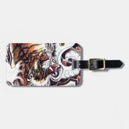 タイガー日本のタトゥー ラゲッジタグ