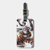 タイガー日本のタトゥー ラゲッジタグ (正面縦)