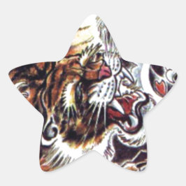 タイガー日本のタトゥー 星シール