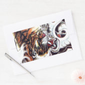 タイガー日本のタトゥー 長方形シール (封筒)