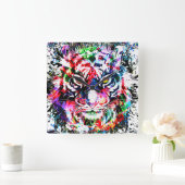 タイガー時計 |トラカラフルガーウォール時計 スクエア壁時計 (ホーム)