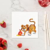 タイガー漫画の赤い袋の年 スタンダードカクテルナプキン (インサイチュ)