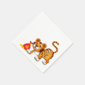 タイガー漫画の赤い袋の年 スタンダードカクテルナプキン (角)