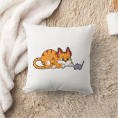 タイガー猫（マウス付き） クッション (ブランケット)