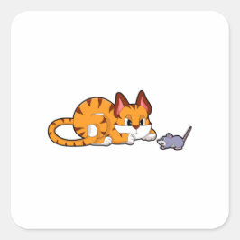 タイガー猫(マウス付き) スクエアシール