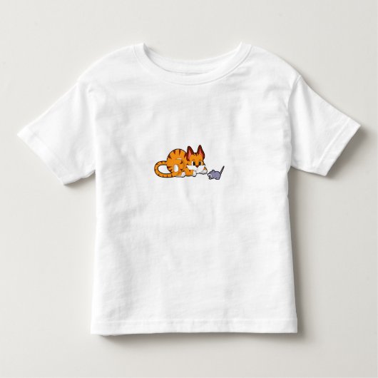 タイガー猫（マウス付き） トドラーTシャツ (正面)