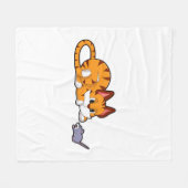 タイガー猫（マウス付き） フリースブランケット (正面(横))